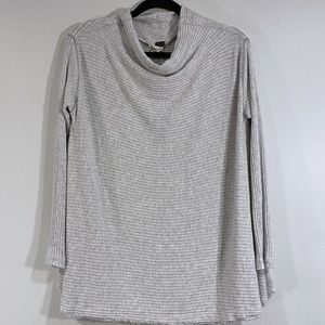 We The Free Lover Ribbed Split Back Raw Hem Gray Tunic Sweater Womens Medium M